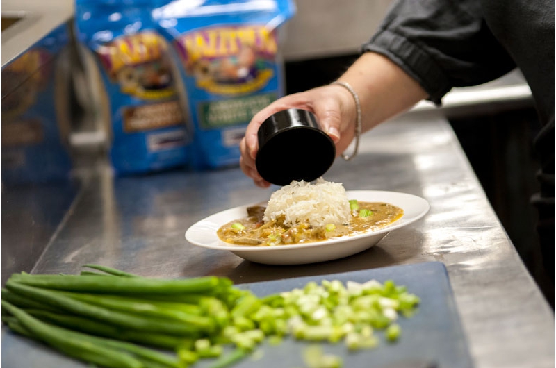 Plating Crawfish touffe with Jazzmen at Deanie's Bucktown Restaurant, Executive Chef Darren Chifici