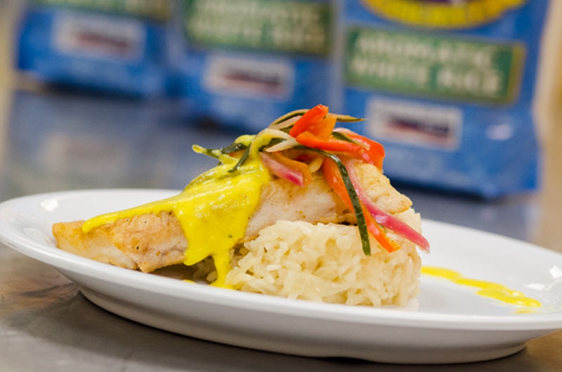 Sauteed LA Gulf Fish & Abita Beer braised Jazzmen Rice by Paul Terrebonne